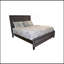 Grand lit contemporain en bois gris