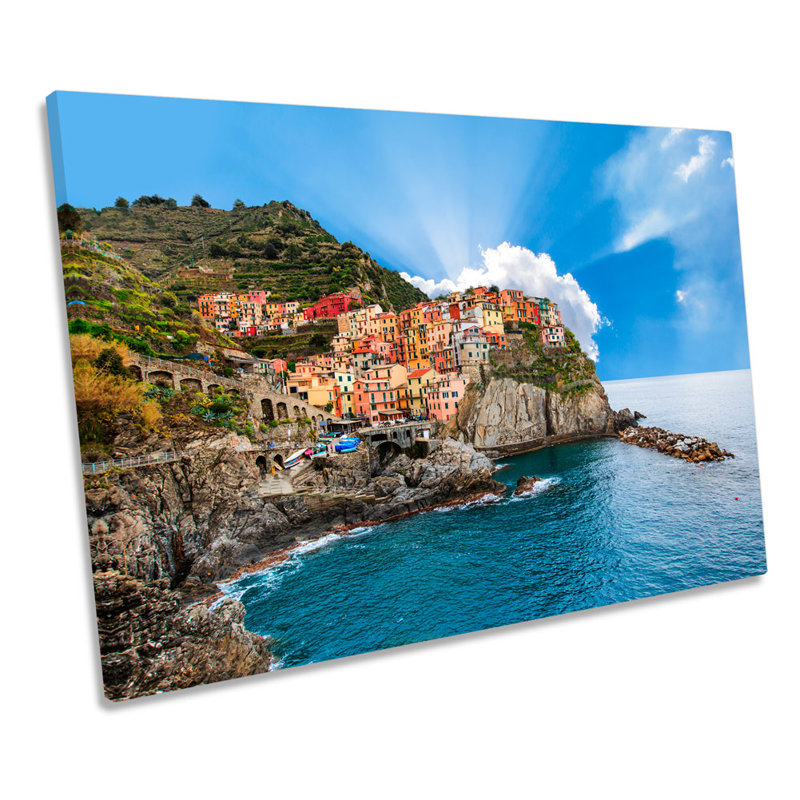 Cinque Terre Italy Beach Coast - Wrapped Canvas Print, 50.8cm H x 76.2cm W