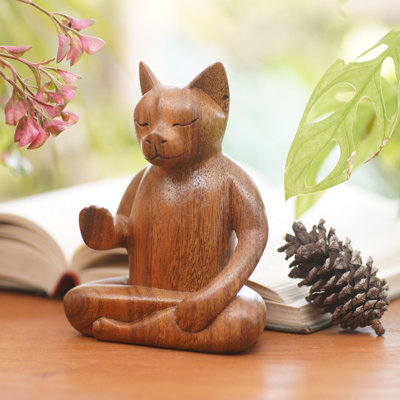 Figurine en bois Clardy Blessing Cat