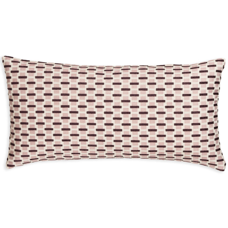 Oreiller en plumes Skywalk, Polyester, Rectangle H 14 po x l 36 po, Mauve / géométrique 2