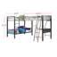 Lit superposé simple en métal avec bureau en argent