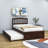 Twin Wood Platform Bed with Twin Trundle-1285537124