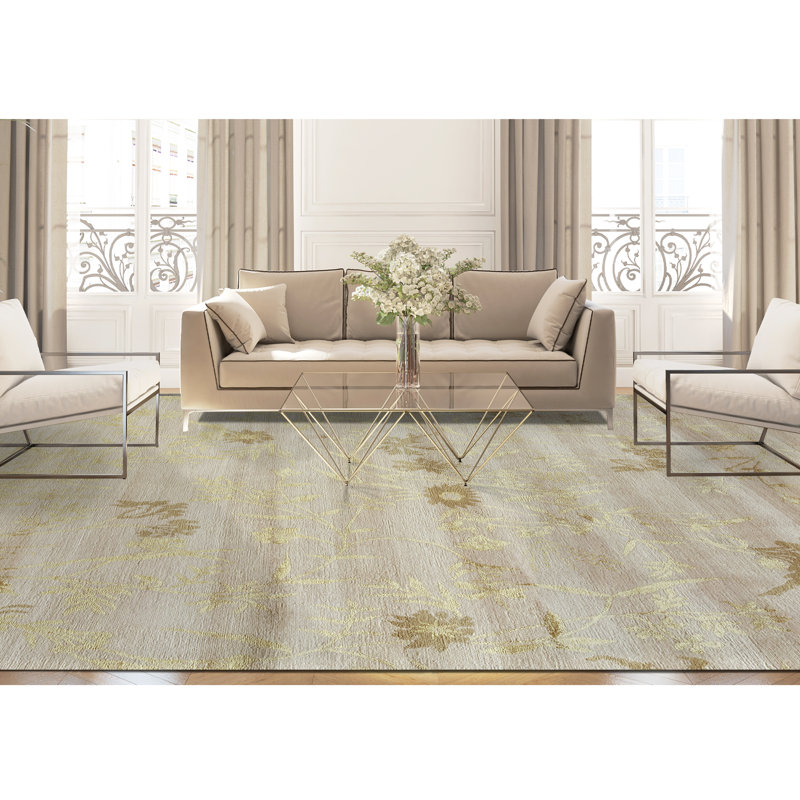 Floral Area Rug, Rectangle 4' x 6'