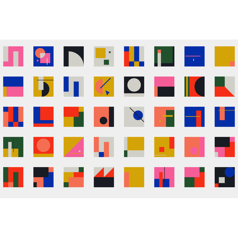 Bauhaus Shapes Collection by Normform - Wrapped Canvas Print, 81cm H x 122cm W x 3.8cm D