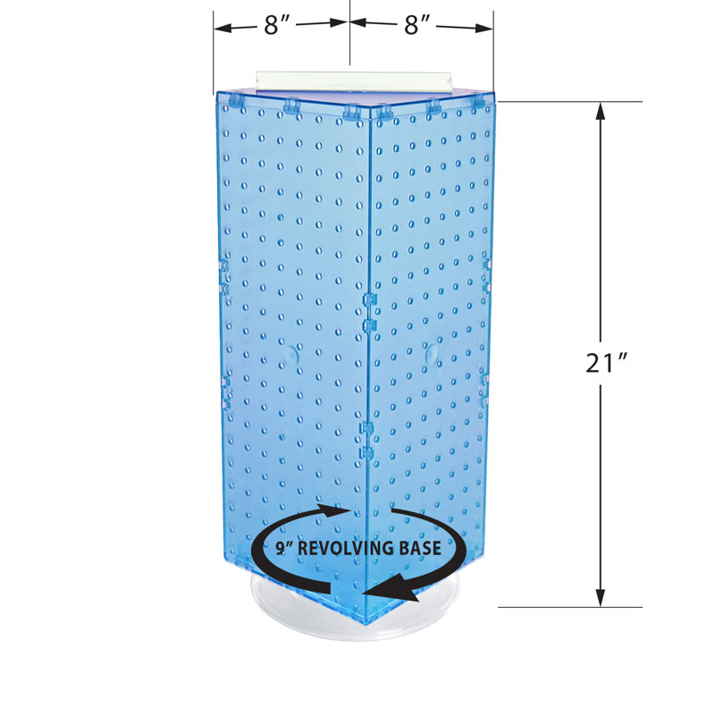 Présentoir de panneau perforé à quatre côtés l 8 po x H 20 po avec 24 crochets 4 po