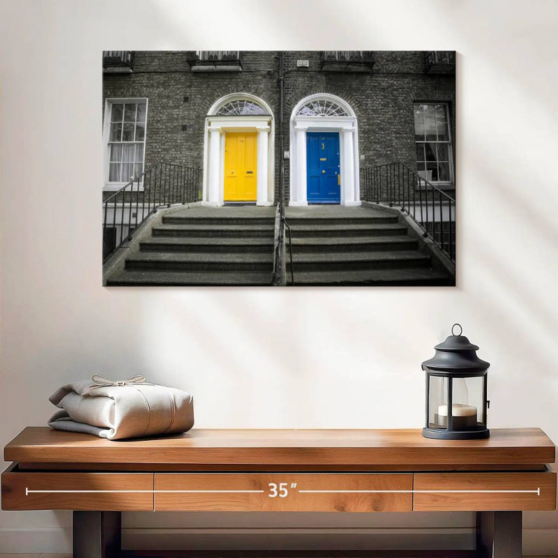 Lilie Yellow and Blue Doors, 20" H x 30" W