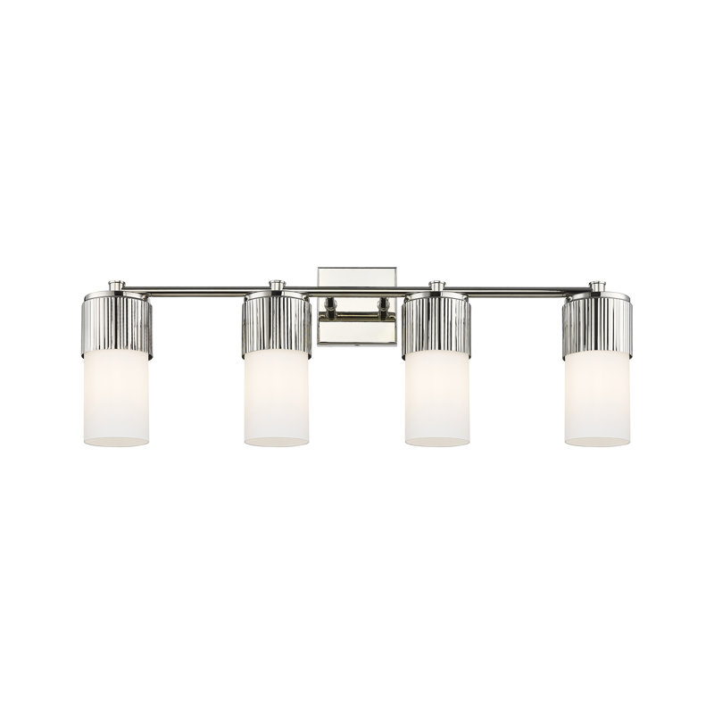 Éclairage pour meuble-lavabo mural 4 po Bolivar, Blanc, Nickel poli