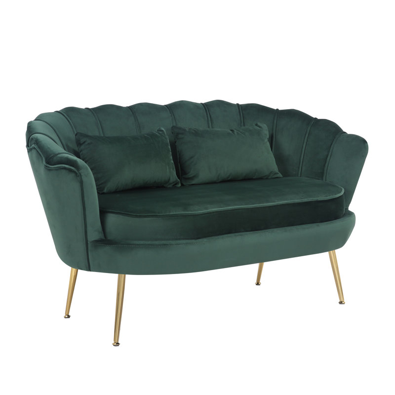 Carney 2 Seater Loveseat Sofa, Bottle Green