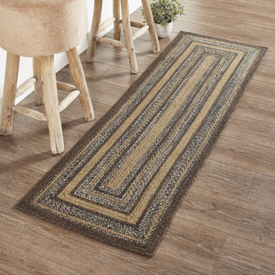 Tapis tressé géométrique Amadea en brun / brun clair / gris