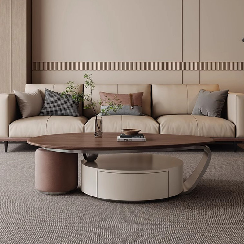 Table basse Light Luxury Villa, H 14,96 po x L 43,3 po x l 27,55 po, Couleur de la base de la table.