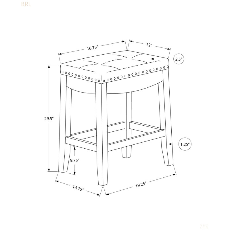 Tabouret de bar, ensemble de 2, pivotant, cuisine, bois, transitionnel