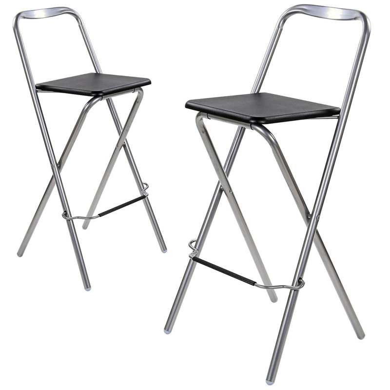 Counter Stool with Metal Frame, Black
