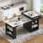 59.5" Kitchen Island with Extendable Dining Table, Kitchen Storage Table with Double-sided Storage, Kitchen Island with 2 Drawers, Power Outlet, Side Open Shelves, for Kitchen, Dining Room, Black-128964676
