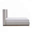 Lit à oreilles tapissier avec base en bois et tête de lit haute, aucun sommier tapissier requis-409801024
