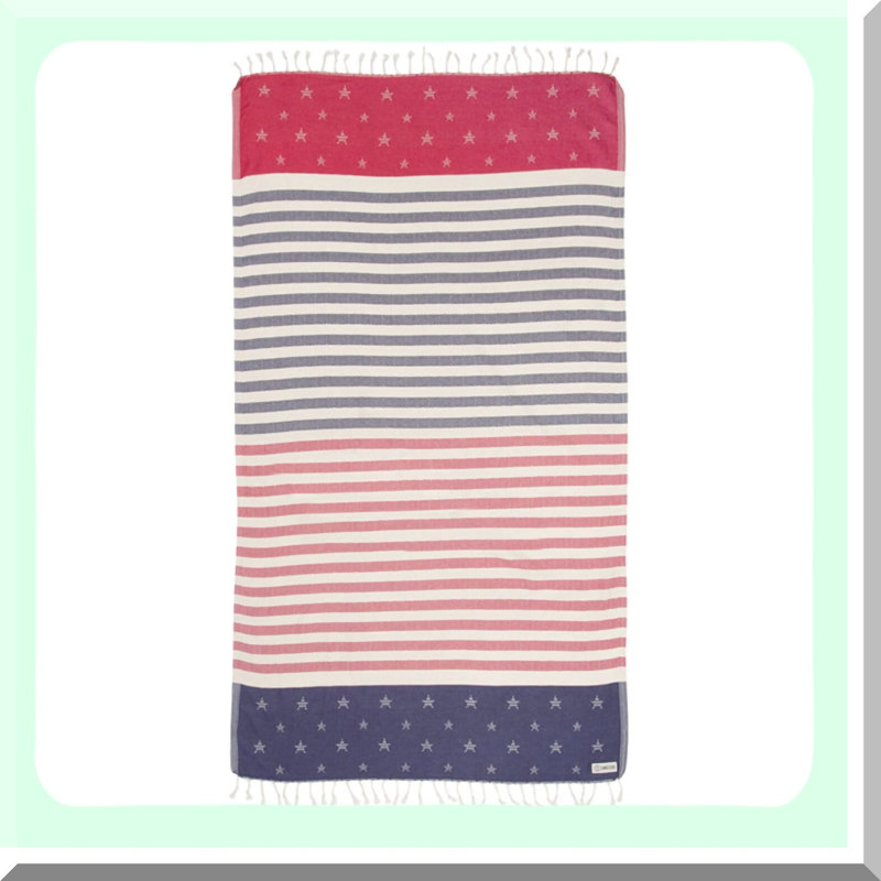 QuickDry Turkish Cotton Beach Towel - Stars & Stripes Edition