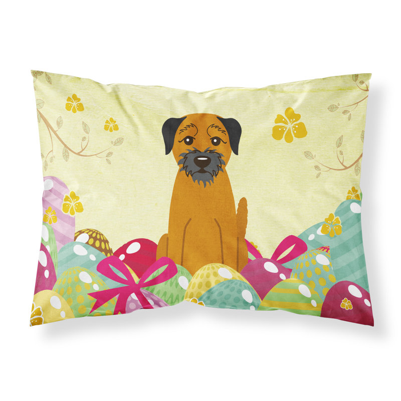 Taie d’oreiller œufs de pâques, Border Terrier