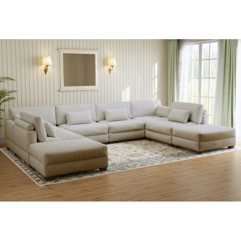Maelina Modular Corner Sofa, Beige
