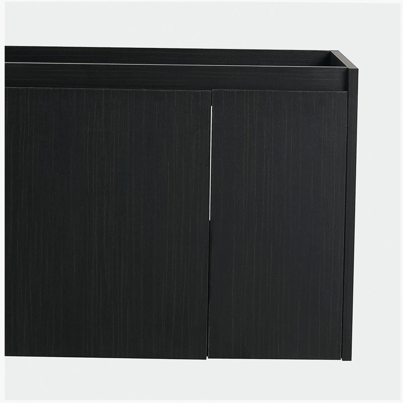 Armoire de salle de bain 24 po avec lavabo, portes et fixation flottante pour petite salle de bain, Noir châtaignier, 24"
