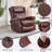 Red Genuine Leather Manual Massage Recliner - Rocker, Swivel, Heating, Living Room