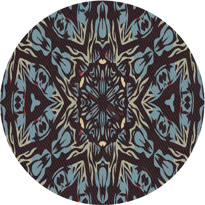 Ikat Indoor Rug, Round 7'