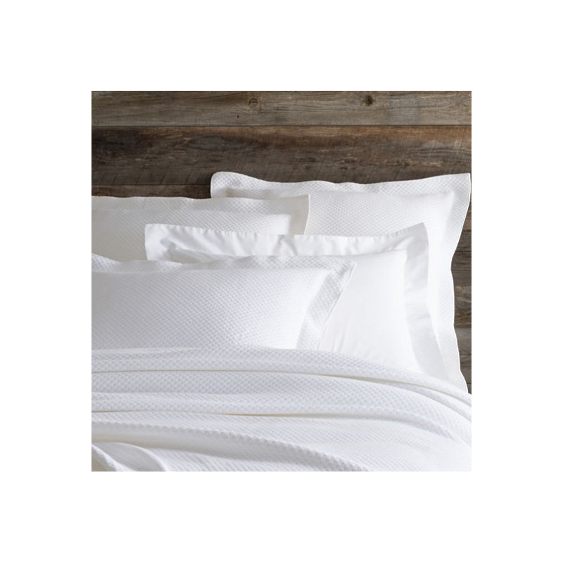 Petite Trellis Matelasse Sham, White, Standard