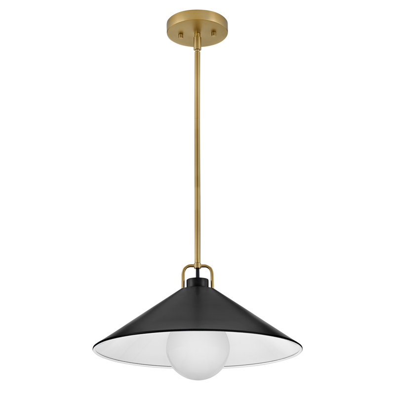 Luminaire suspendu conique à 1 lumière Zoë, Noir