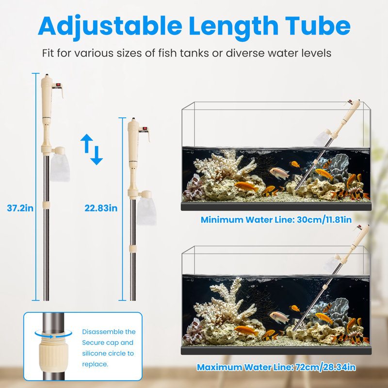 Ensemble de nettoyeur de gravier d'aquarium électrique