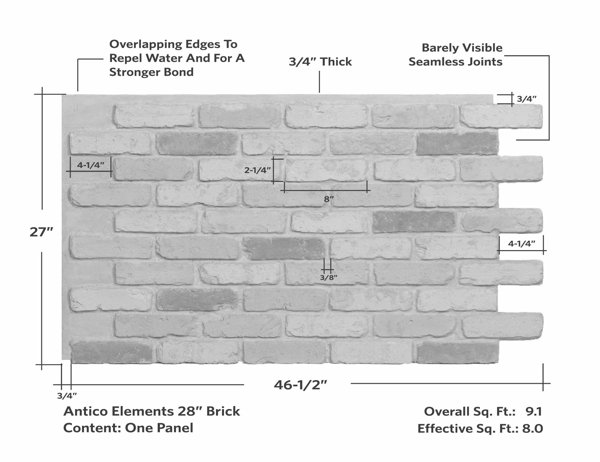 BRIK by Quality Stone  Simply Black Faux Brick Panels