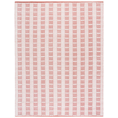 Vermont 951 Flatweave Wool/Cotton Geometric Rug in Rust/Ivory