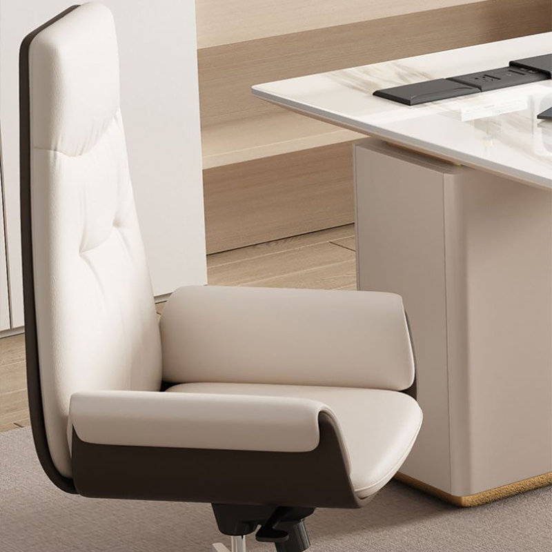 Bureau ardoise moderne crème de luxe, H 29,5 po x l 55,1 po x P 27,6 po
