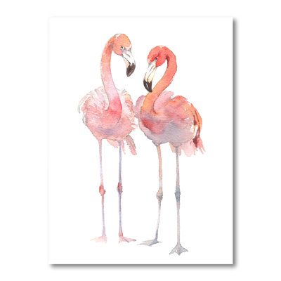 " Pink Flamingos On White II "