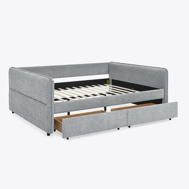 Lit de jour, canapé-lit, gris, Grand