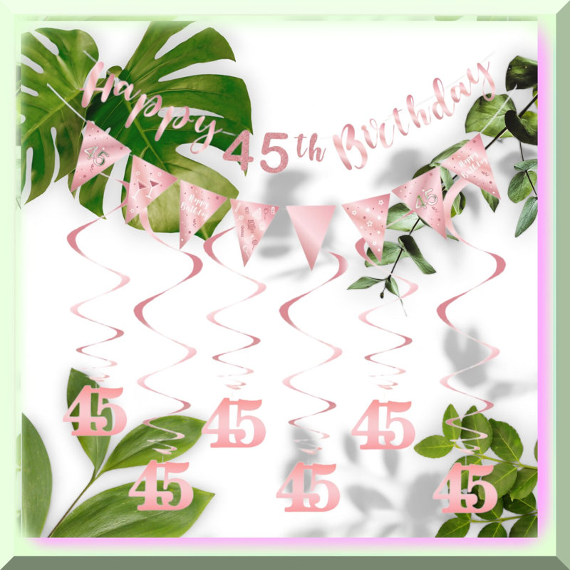 Rose Gold Glitter 80th Birthday Banner, Gold/Black
