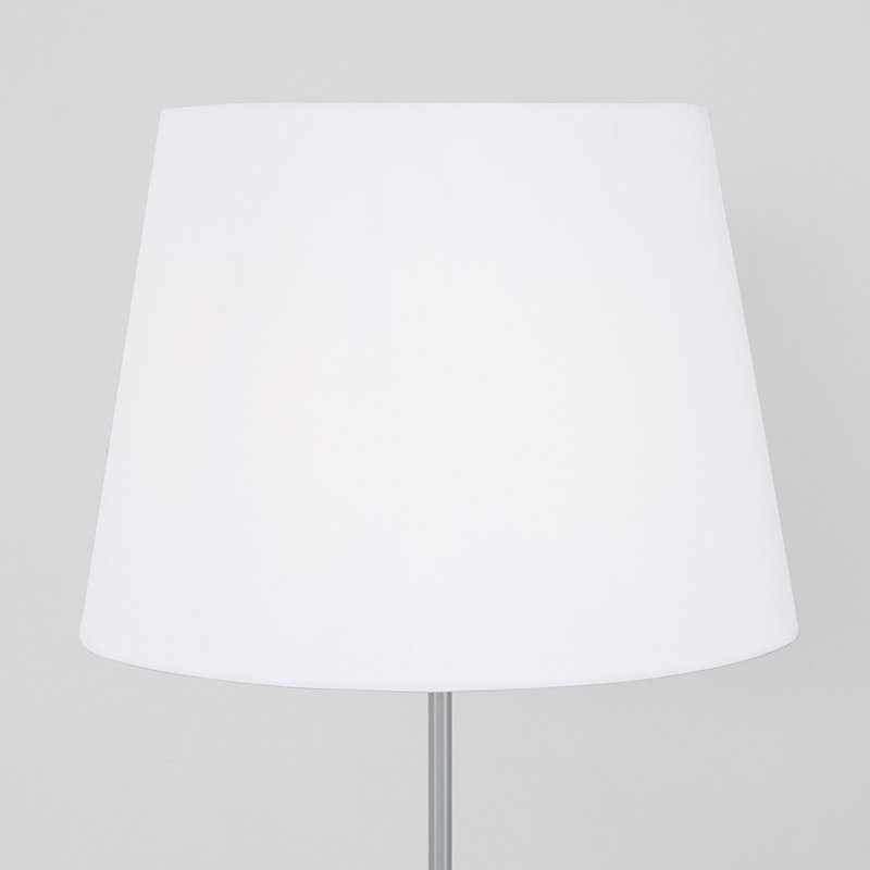 Bekbele 158cm Traditional Floor Lamp, Yes, White, Brushed Chrome