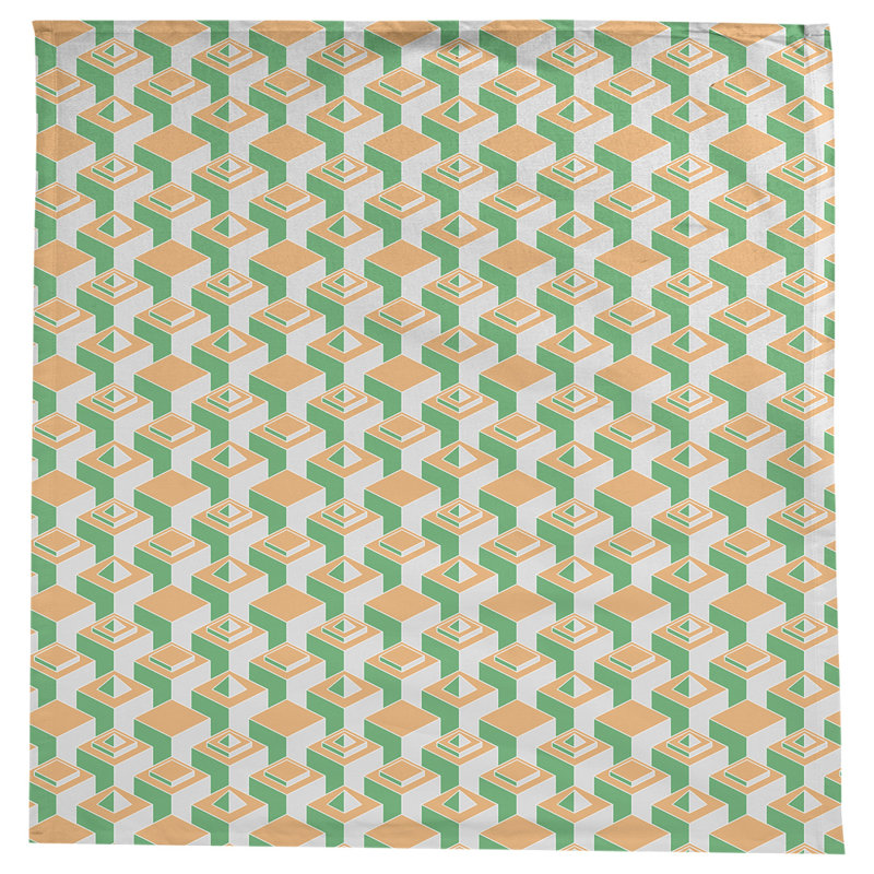 Nappe de gratte-ciels classiques, Orange/vert