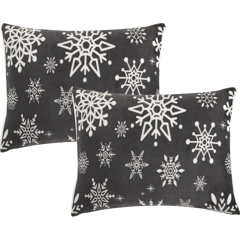 Ensemble d'édredon Sherpa 3 pièces Flakes, Édredon pour grand lit + 2 taies décoratives sta