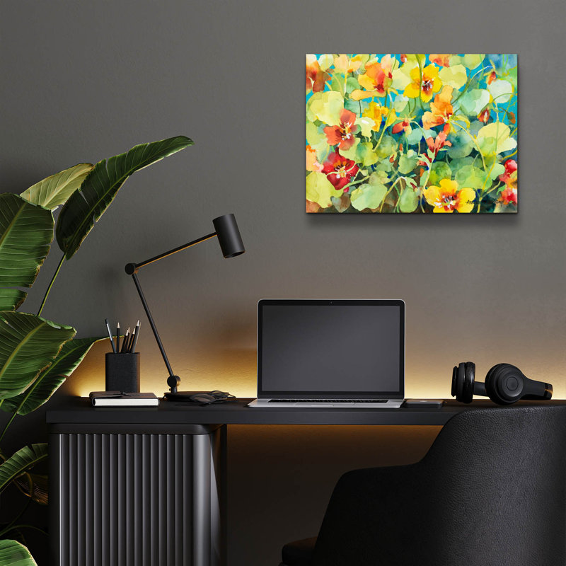 Art mural en verre «Nasturtium Nest» par Annelein Beukenkamp, H 12 po x l 16 po x P 0,13 po