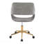 Chaise de bureau contemporaine en métal doré et tissu gris-2052103867-2052103844