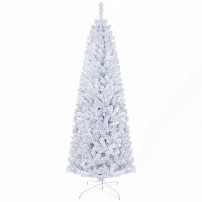 6ft Slim Unlit Artificial Christmas Tree with Realistic Branches, Perfect for Compact Spaces and Easy Holiday Decoration