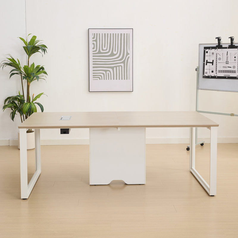 Okeysen 79″ Rectangle Conference Table with Power Module & Cable Management 
