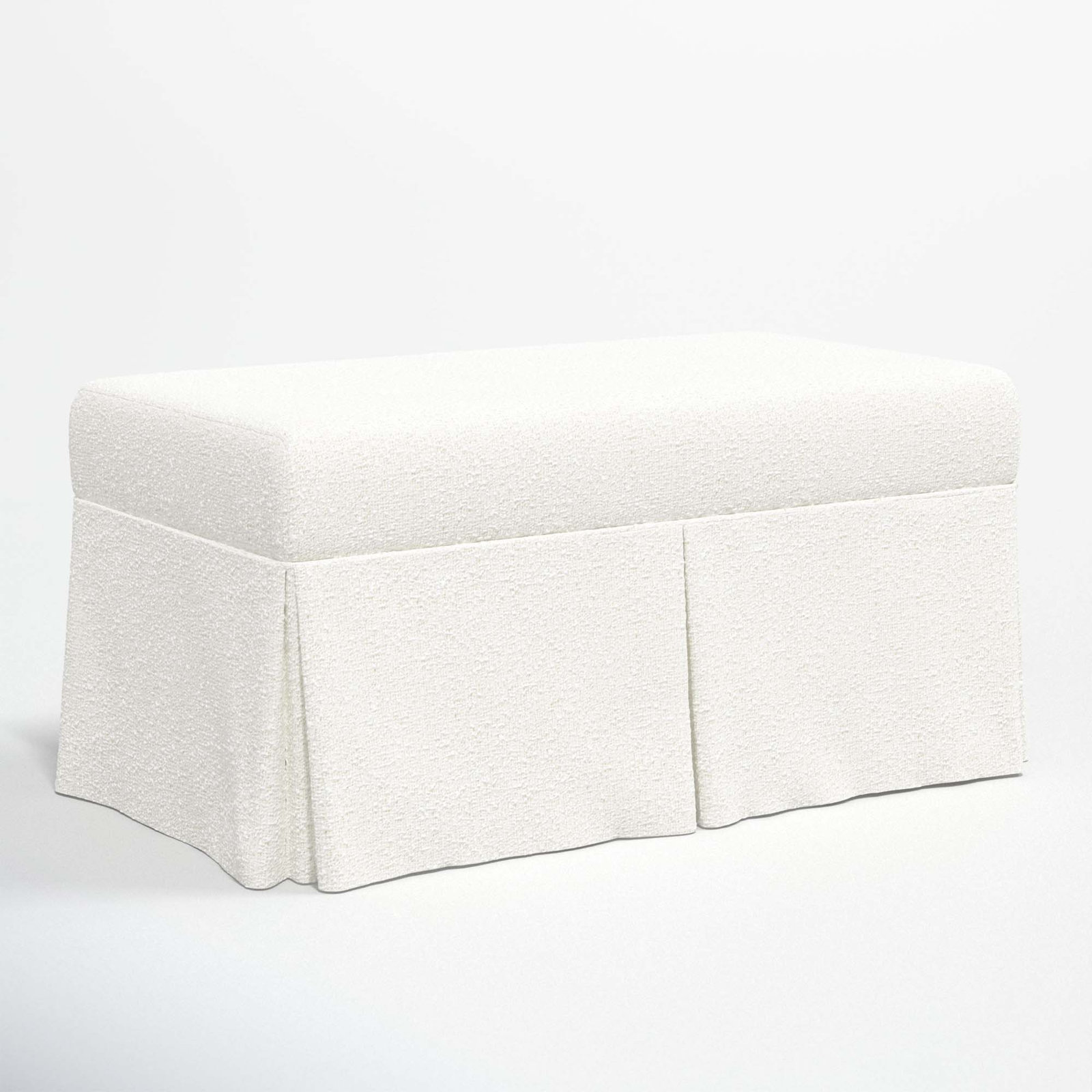 Wyatt Storage Bench, Classic Snow Boucle