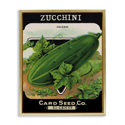 Cadre flottant vintage avec courgettes de jardin, design par Lil 'Rue