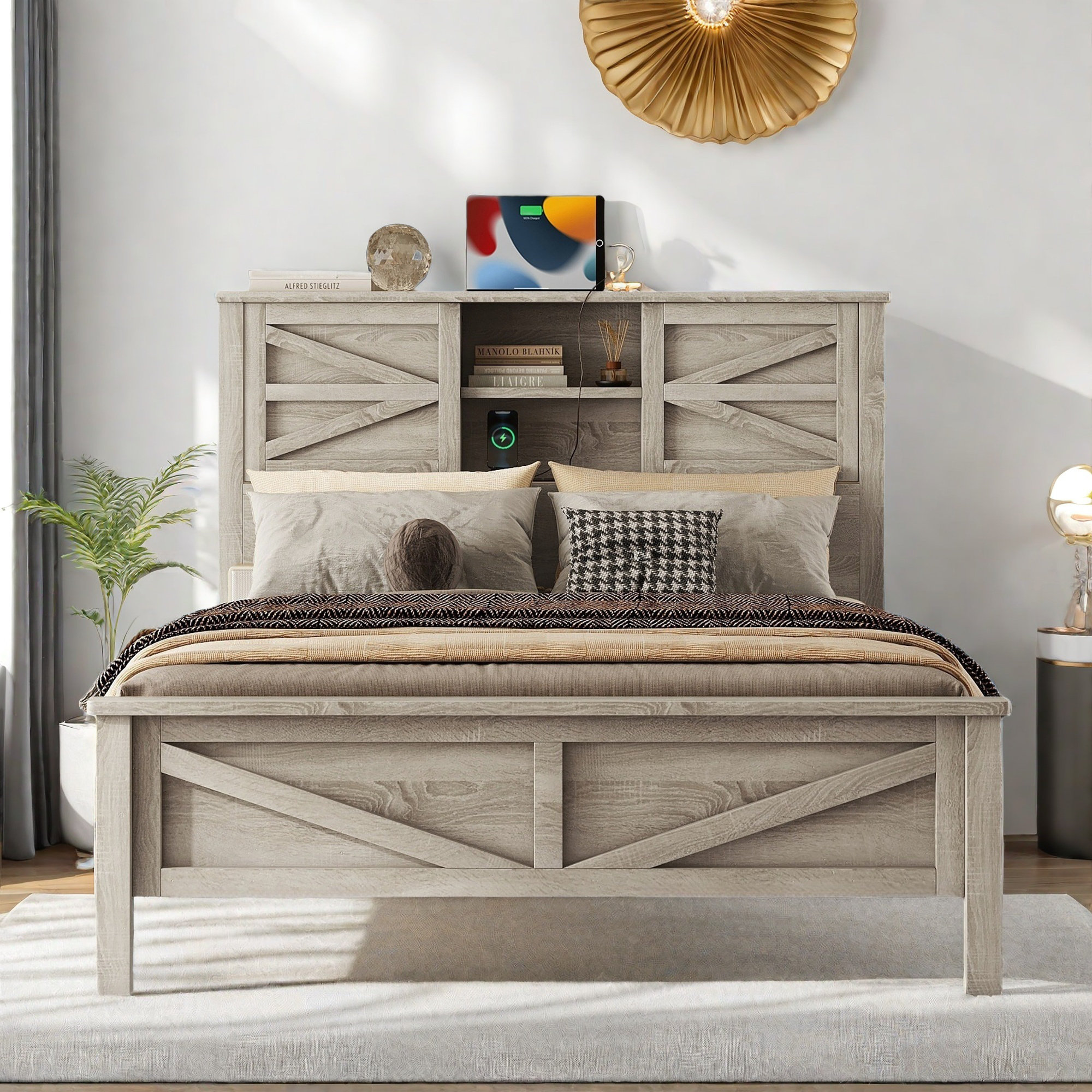 mosaicmotifco Platform Bed Farmhouse Platform Bed With Storage ...