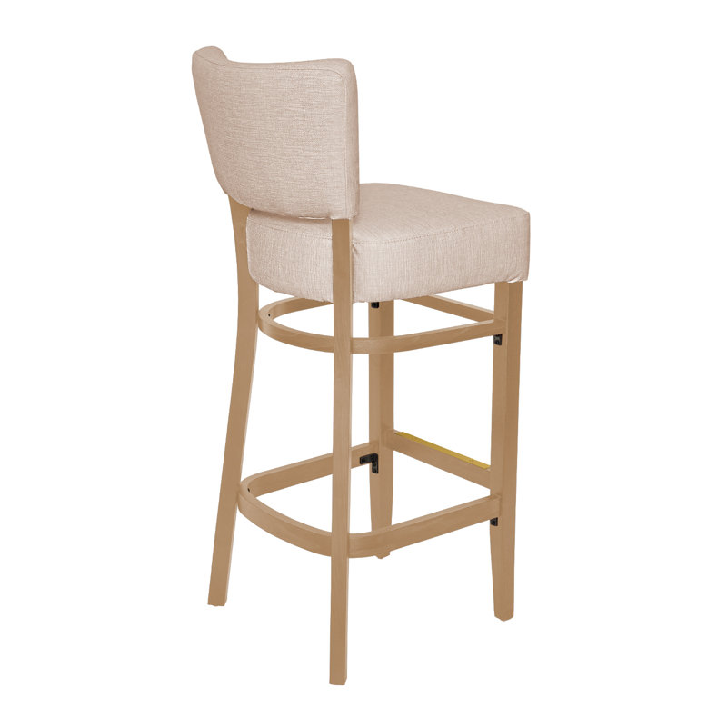 Tabouret de bar Madison, Bois naturel, Ivoire ivoire