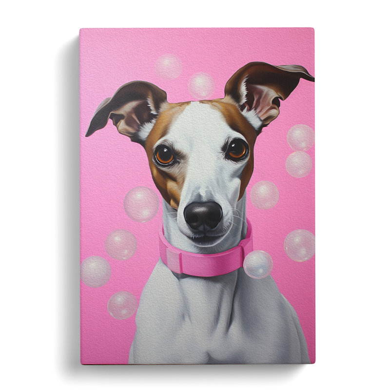 Whippet Bubble Gum - Wrapped Canvas, 76cm H x 50cm W x 3cm D