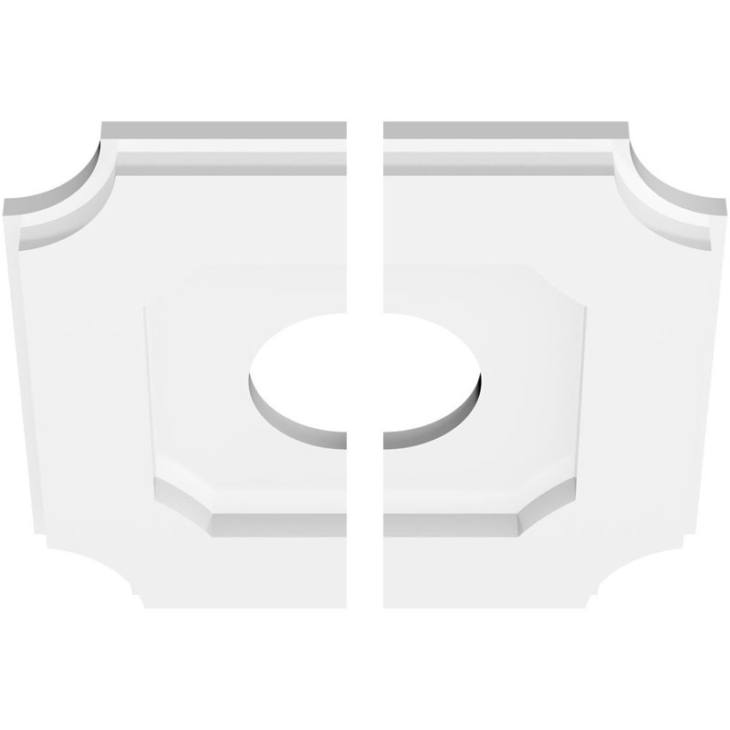 Médaillon de plafond contemporain en PVC de qualité architecturale Locke, deux pièces, H 1 po x l 10 po x P 10 po