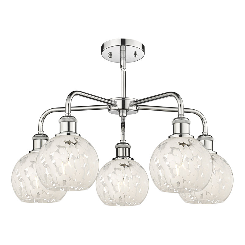 Bellagrace 5 - Light Dimmable Globe Chandelier, 13.5" H x 24" W x 24" D, Polished Chrome