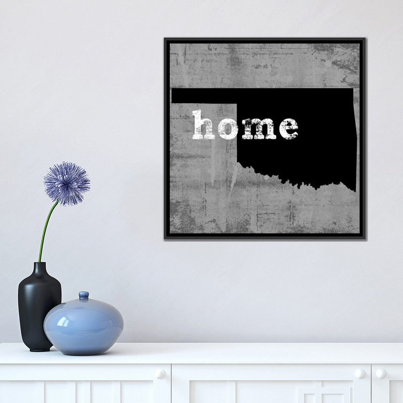 « this is home series : oklahoma », reproduction d’impression sur toile, H 18 po x l 18 po x P 1,5 po, Toile avec cadre noir