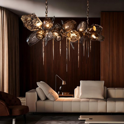 Scandinavian Modern Light Luxury Crystal Chandelier, Multiple Styles Available,  For Living & Dining Rooms