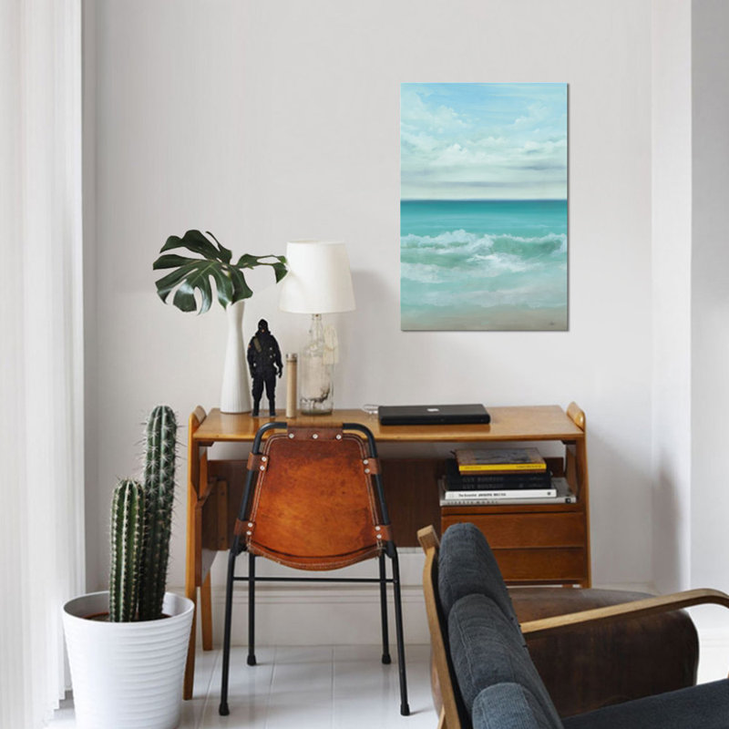 « aqua marine », impression sur toile, H 12 po x l 8 po x P 0,75 po, Pas de tapis, Toile tendue